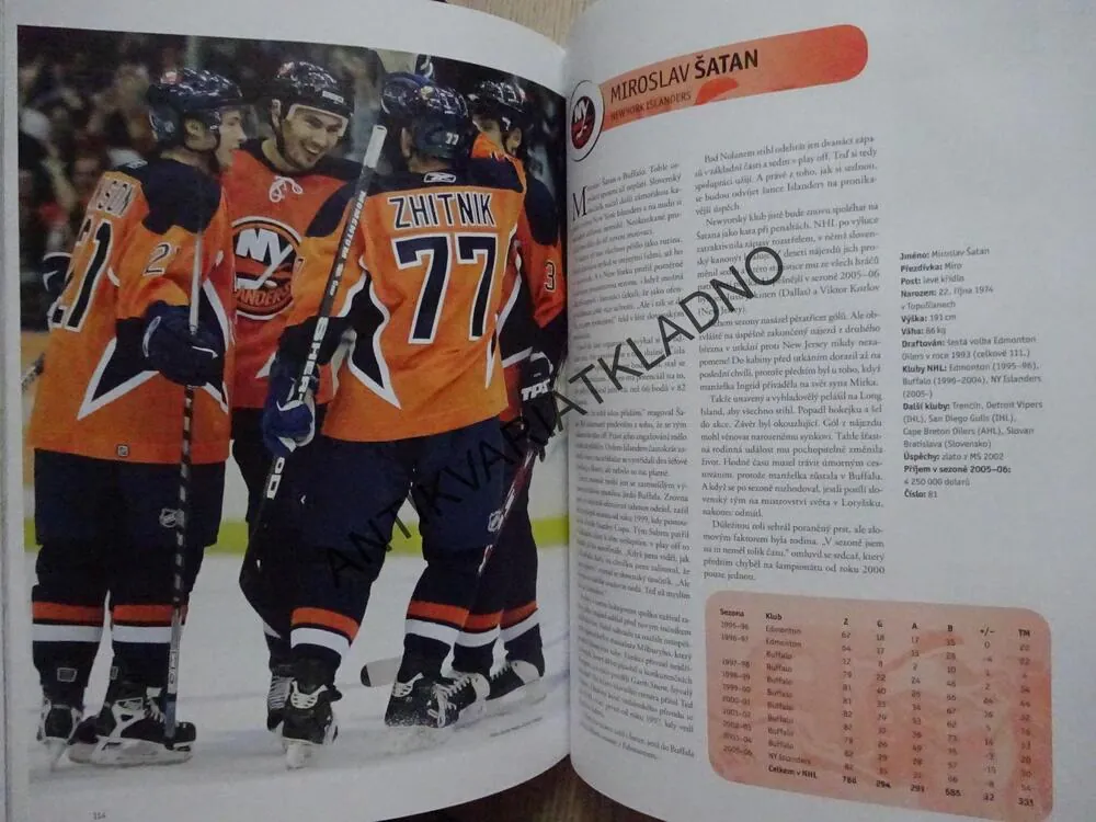 HVĚZDY NHL 2007, ČEŠI A SLOVÁCI V SEZONĚ 2005-06, LEDNÍ HOKEJ, **an
