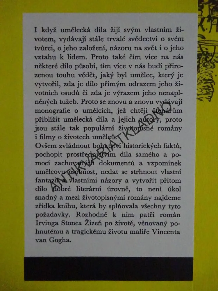 ŽÍZEŇ PO ŽIVOTĚ, IRVING STONE, **an