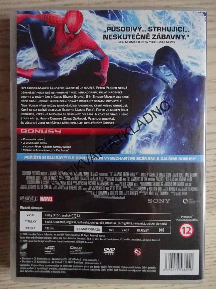 THE AMAZING SPIDER-MAN 2, DVD FILM