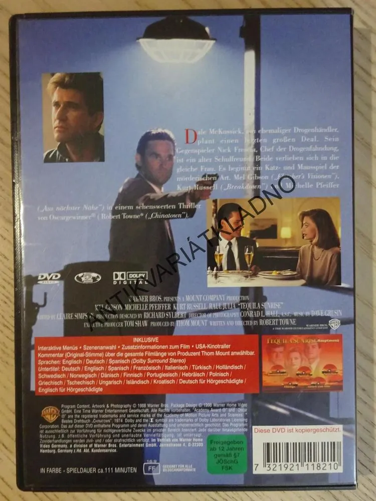 TEQUILA SUNRISE, DVD FILM