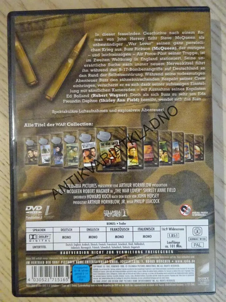 THE WAR LOVER, DVD FILM