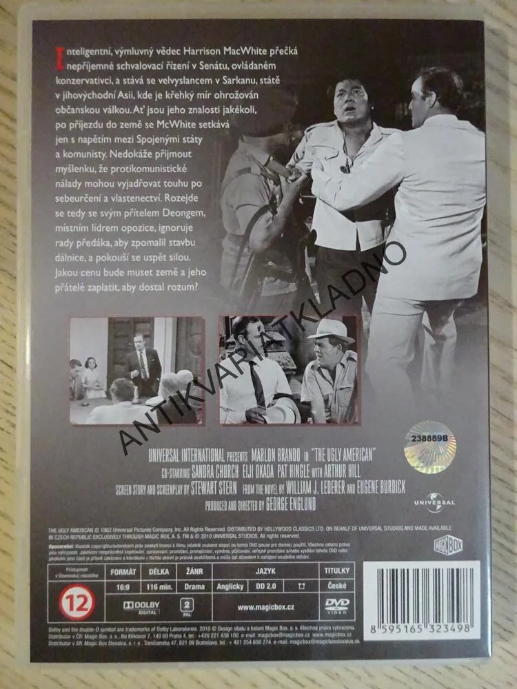 OŠKLIVÝ AMERIČAN, MARLON BRANDO, DVD FILM