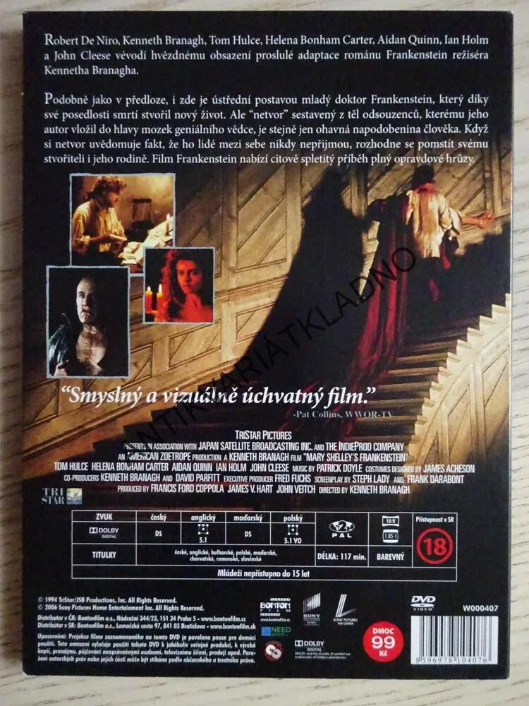 FRANKENSTEIN, DVD FILM