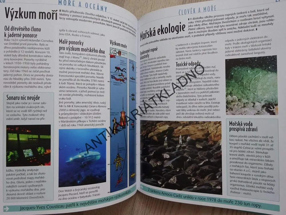 MOŘE A OCEÁNY, ATLAS PRO MLÁDEŽ, PŘÍRODA, **an