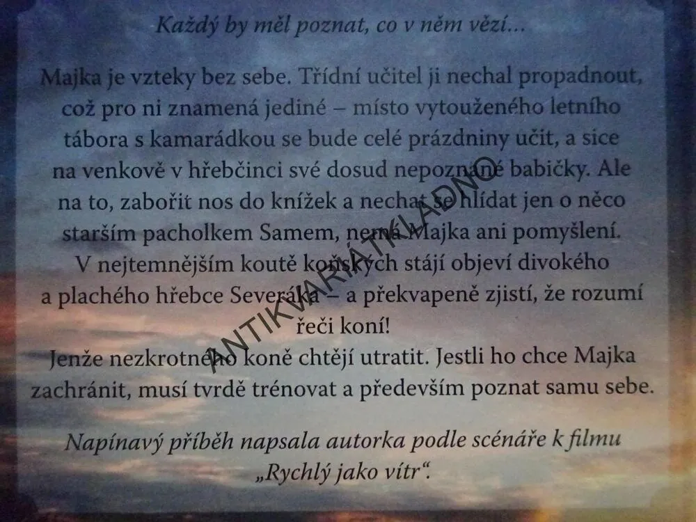 RYCHLÝ JAKO VÍTR, CAROLA WIMMEROVÁ, **an
