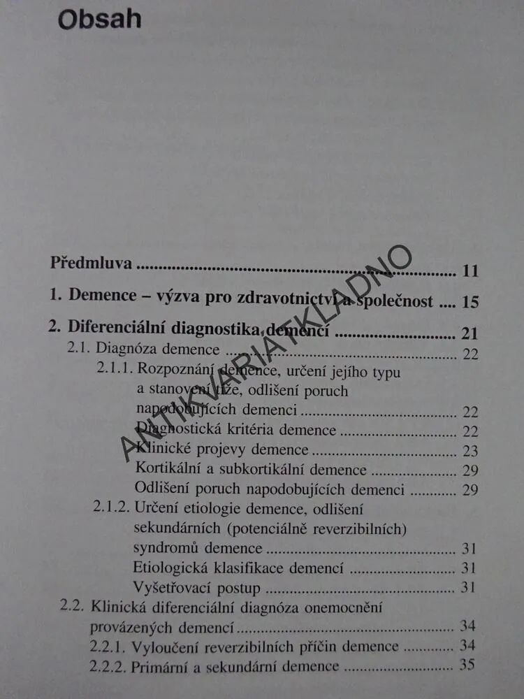 DIFERENCIÁLNÍ DIAGNOSTIKA A LÉČBA DEMENCÍ, EVŽEN RŮŽIČKA, **an