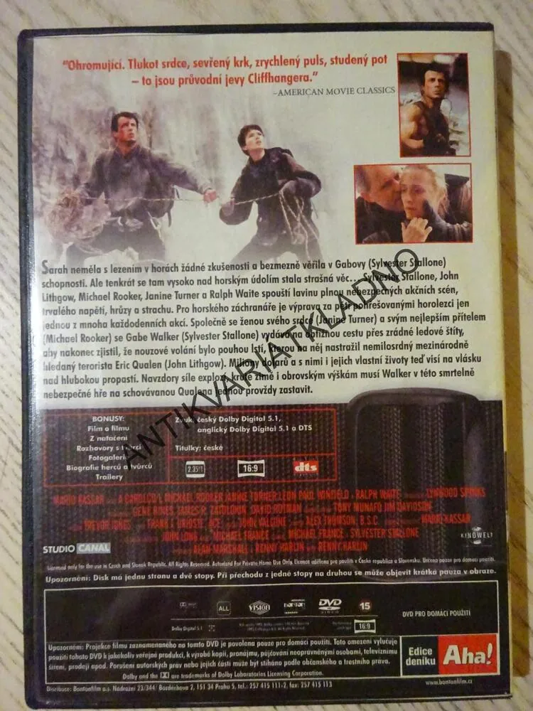 CLIFFHANGER, DVD FILM 
