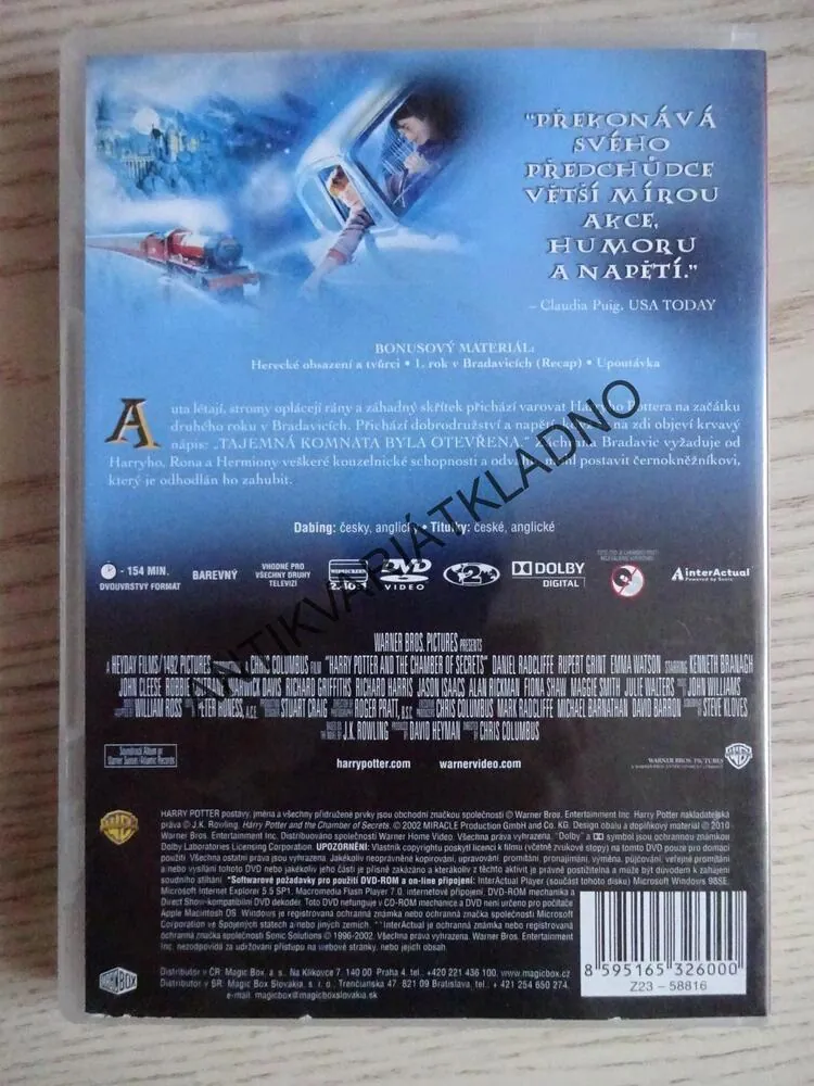 HARRY POTTER A TAJEMNÁ KOMNATA, DVD FILM