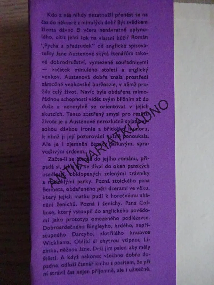 PÝCHA A PŘEDSUDEK, JANE AUSTENOVÁ, **an