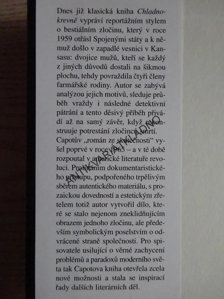 CHLADNOKREVNĚ, TRUMAN CAPOTE, **an
