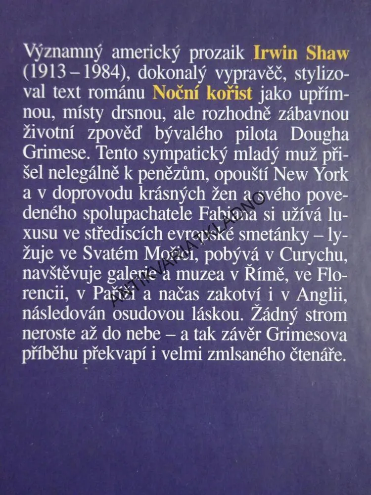 NOČNÍ KOŘIST, IRWIN SHAW, **an