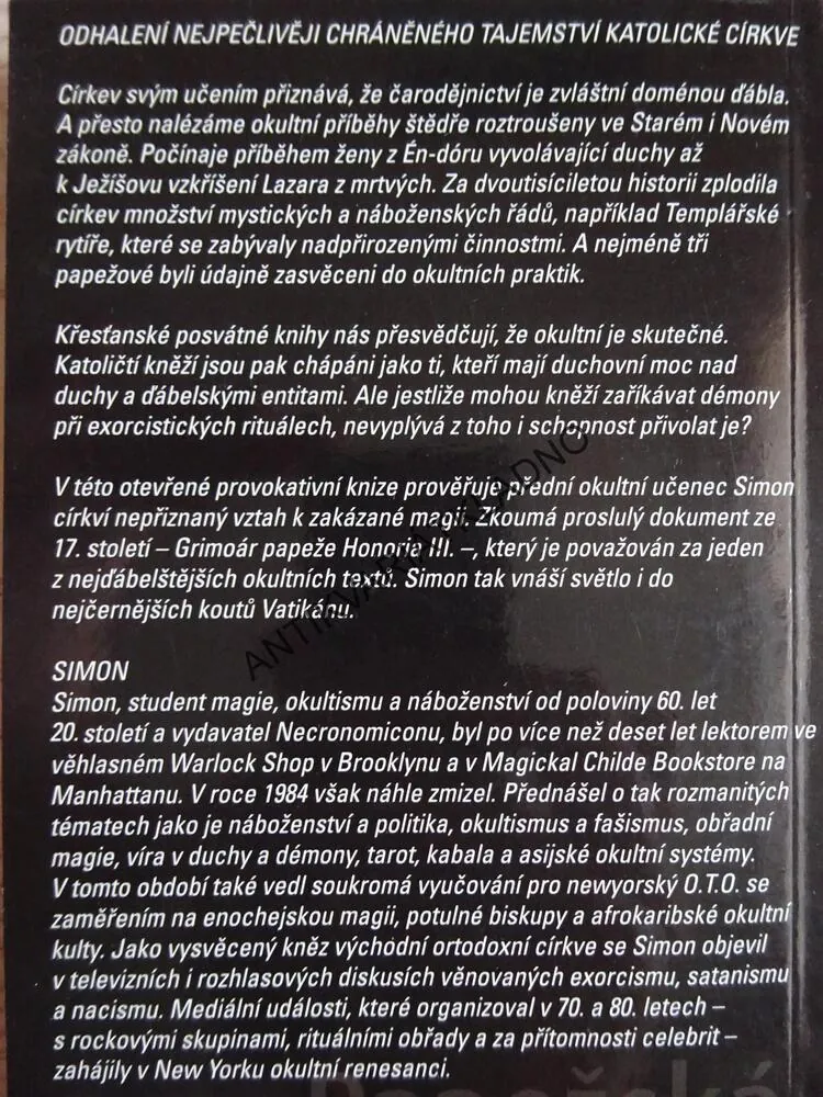 PAPEŽSKÁ MAGIE, OKULTNÍ PRAKTIKY V KATOLICKÉ CÍRKVI, SIMON, **an