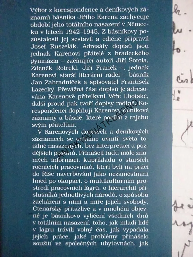 KDYBYCH SE SNAD NEVRÁTIL..., JIŘÍ KAREN, **an