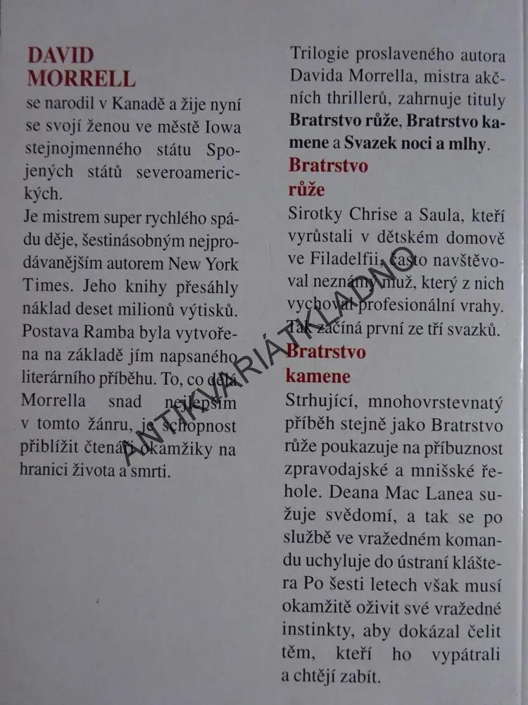 BRATRSTVO RŮŽE, DAVID MORRELL, **an