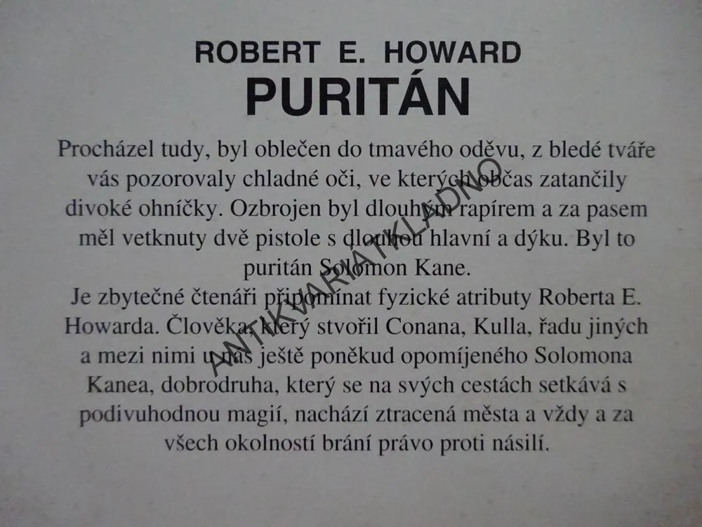 PURITÁN, R.E. HOWARD, **an