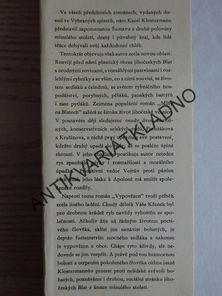 MLHY NA BLATECH, VYPOVĚZEN, KAREL KLOSTERMANN, **an