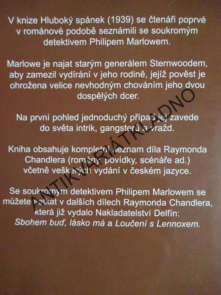 HLUBOKÝ SPÁNEK, RAYMOND CHANDLER, **an