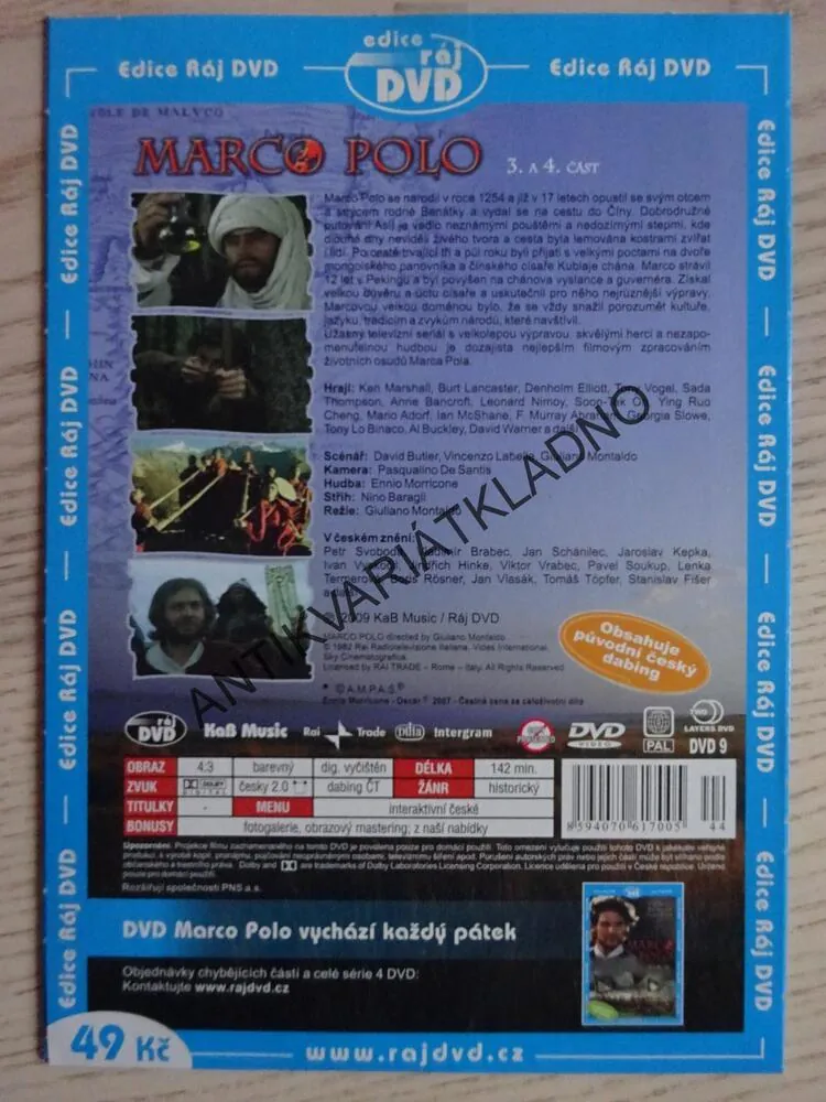 MARCO POLO, 1.-8. ČÁST, DVD FILM