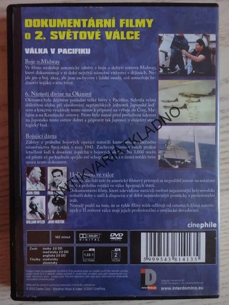 DOKUMENTÁRNÍ FILMY O 2. SVĚTOVÉ VÁLCE, 1. ČÁST, DVD DOKUMENT