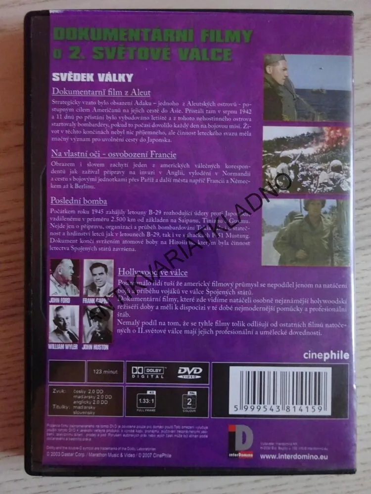 DOKUMENTÁRNÍ FILMY O 2. SVĚTOVÉ VÁLCE, 3. ČÁST, DVD DOKUMENT
