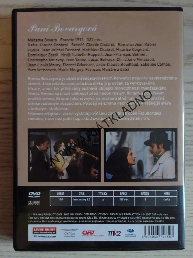 PANÍ BOVARYOVÁ, DVD FILM