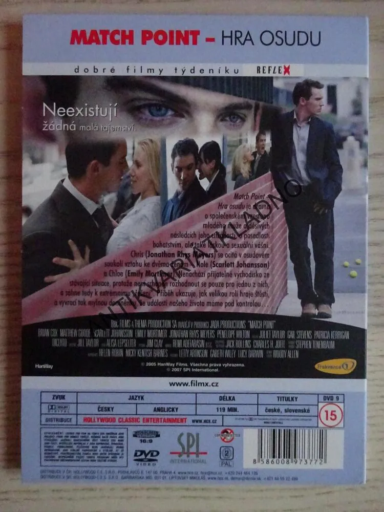 MATCH POINT - HRA OSUDU, SCARLETT JOHANSSON, DVD FILM