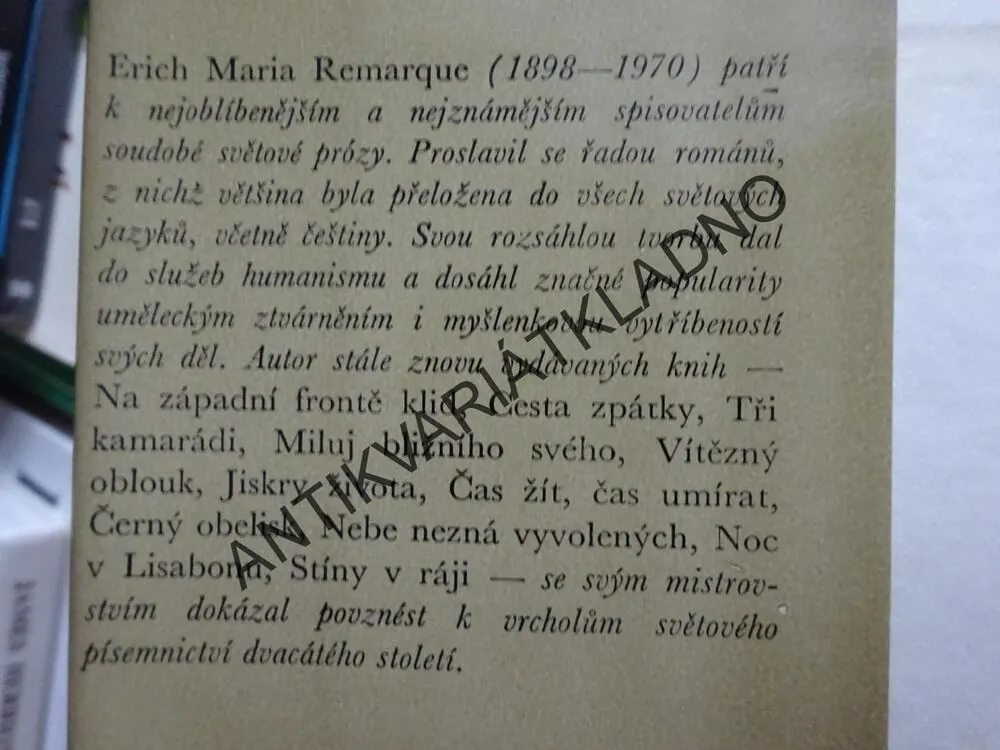STÍNY V RÁJI, ERICH MARIA REMARQUE, **an