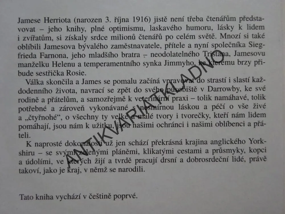 ZVĚROLÉKAŘ OPĚT V JEDNOM KOLE, JAMES HERRIOT, **an