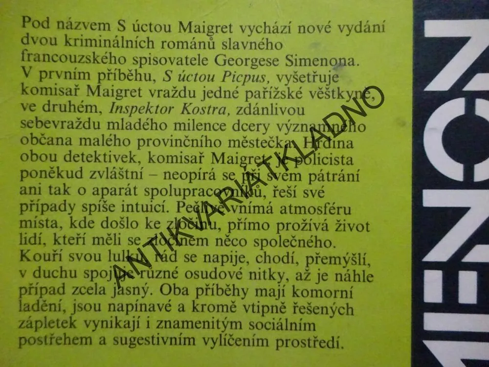 S ÚCTOU MAIGRET, GEORGES SIMENON, **an
