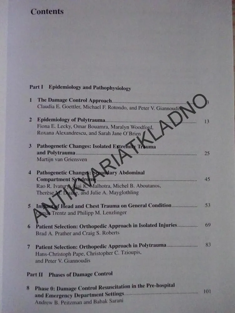 DAMAGE CONTROL MANAGEMENT IN THE POLYTRAUMA PATIENT, KOLEKTIV AUTORŮ, ANGLICKY, **an
