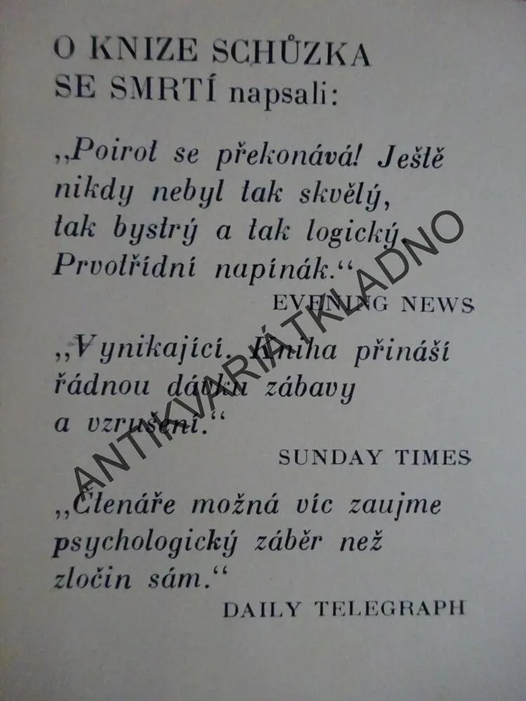 SCHŮZKA SE SMRTÍ, AGATHA CHRISTIE, **an