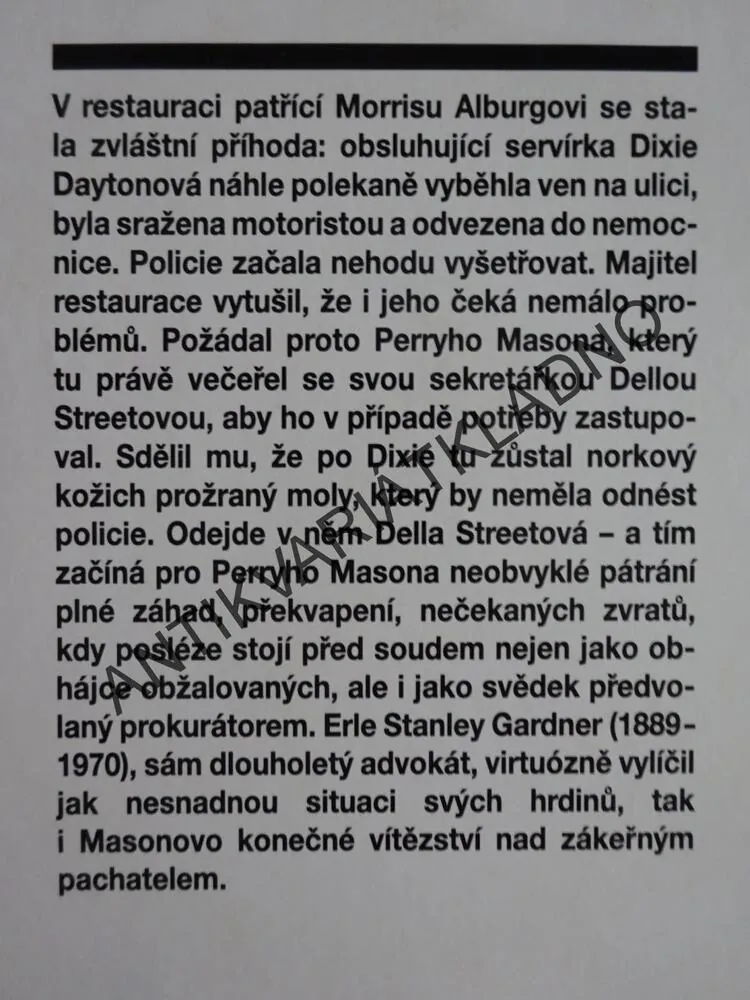PŘÍPAD KOŽÍŠKU PROŽRANÉHO MOLY, ERLE STANLEY GARDNER, **an