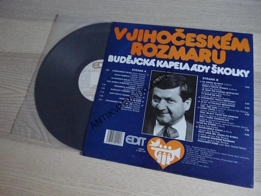 V JIHOČESKÉM ROZMARU, BUDĚJCKÁ KAPELA ÁDY ŠKOLKY, LIDOVÉ PÍSNĚ, LP