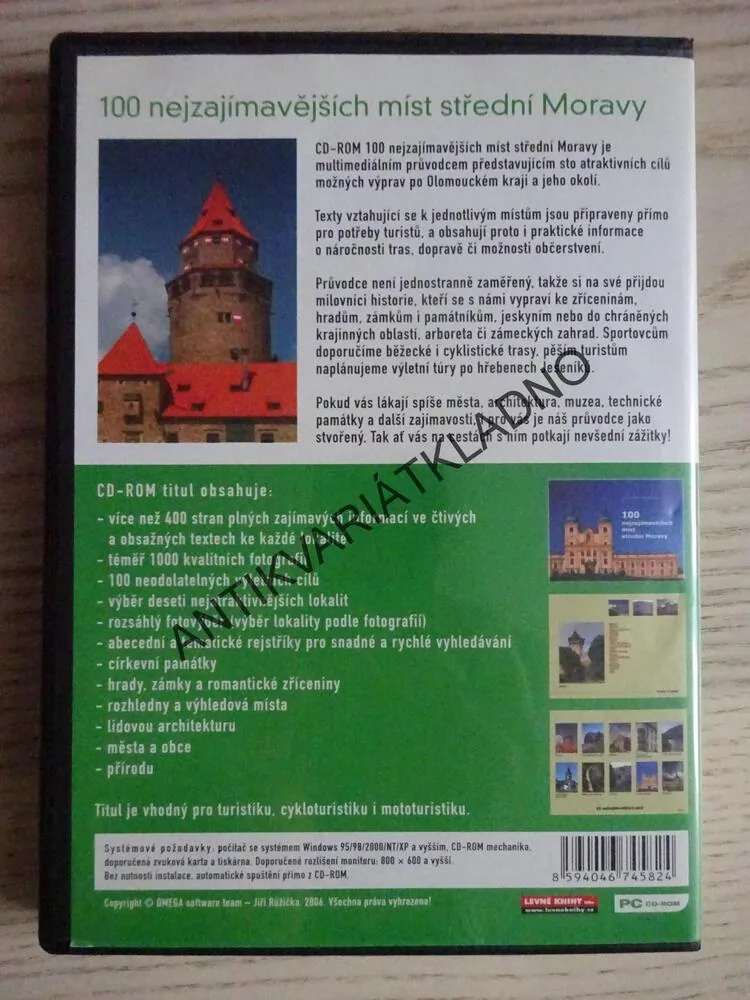 100 NEJZAJÍMAVĚJŠÍCH MÍST STŘEDNÍ MORAVY, DVD FILM DOKUMENT