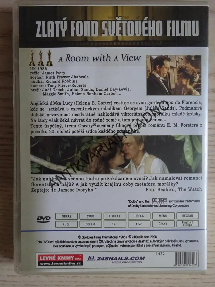 A ROOM WITH A VIEW, POKOJ S VYHLÍDKOU, DVD FILM