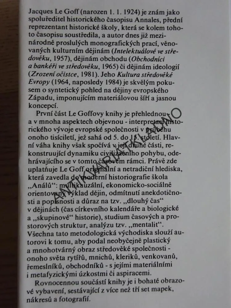 KULTURA STŘEDOVĚKÉ EVROPY, JACQUES LE GOFF, **an