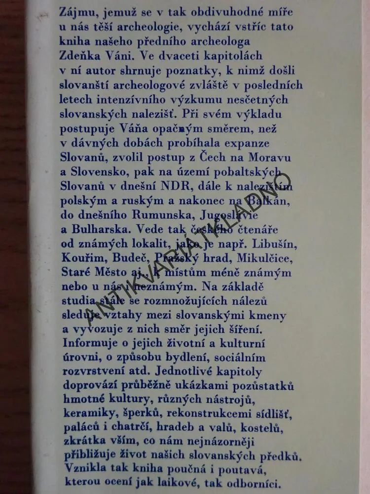 OBJEVY VE SVĚTĚ DÁVNÝCH SLOVANŮ, ZDENĚK VÁŇA, **an