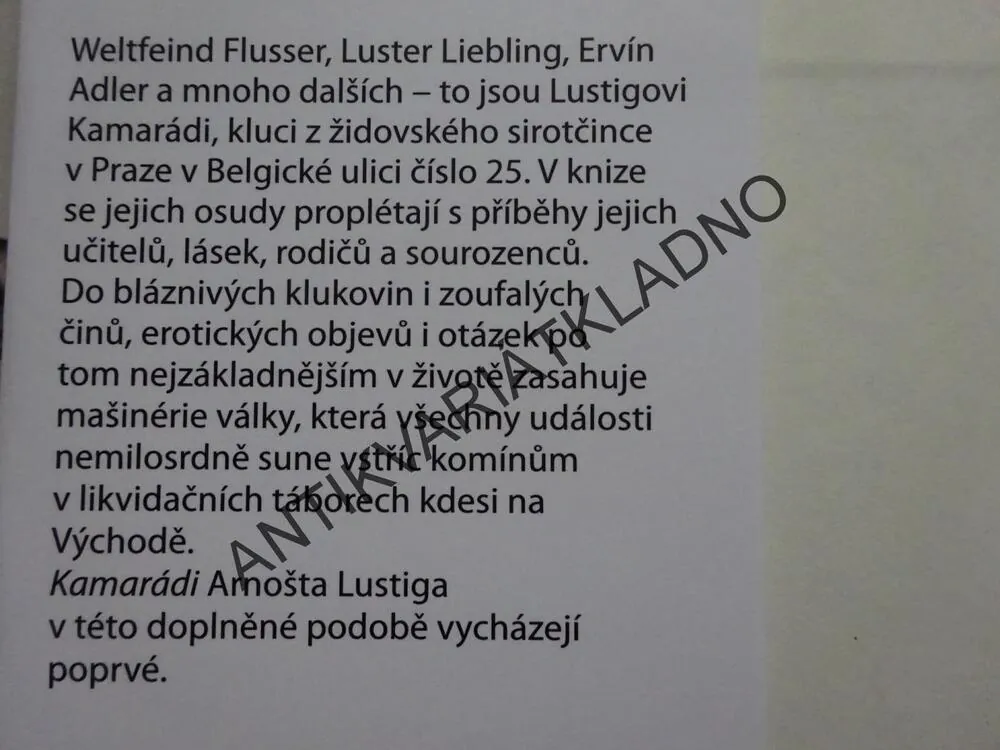 KAMARÁDI, ARNOŠT LUSTIG, **an