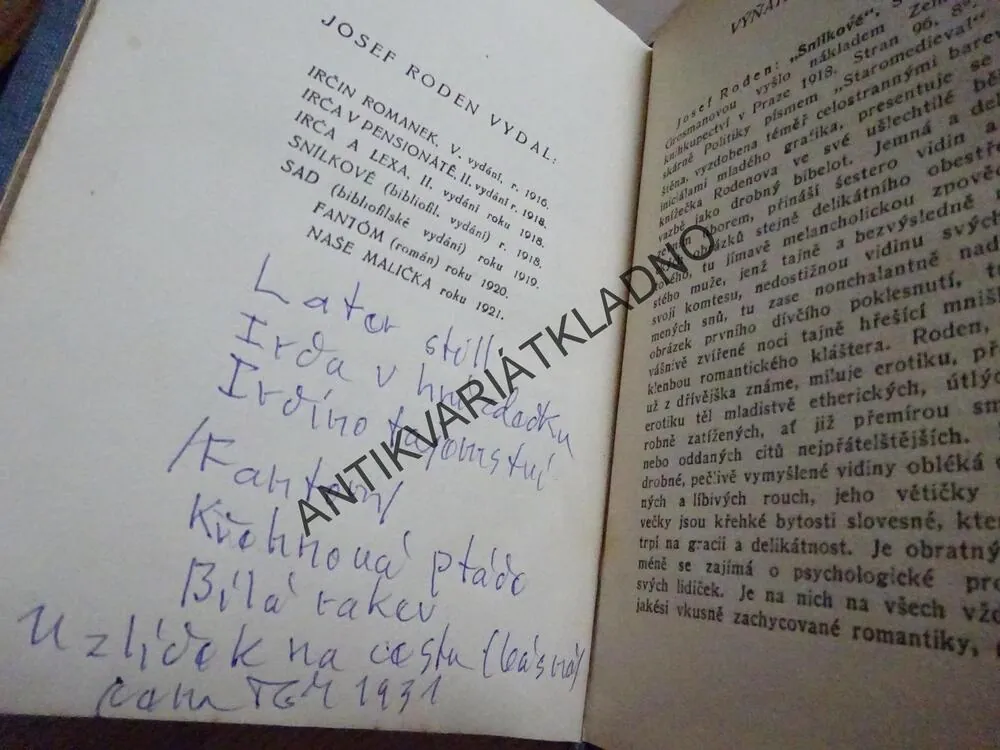 NAŠE MALIČKÁ, JOSEF RODEN, **an
