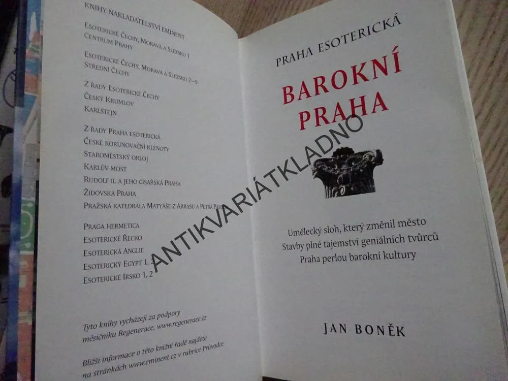 BAROKNÍ PRAHA, JAN BONĚK, **an
