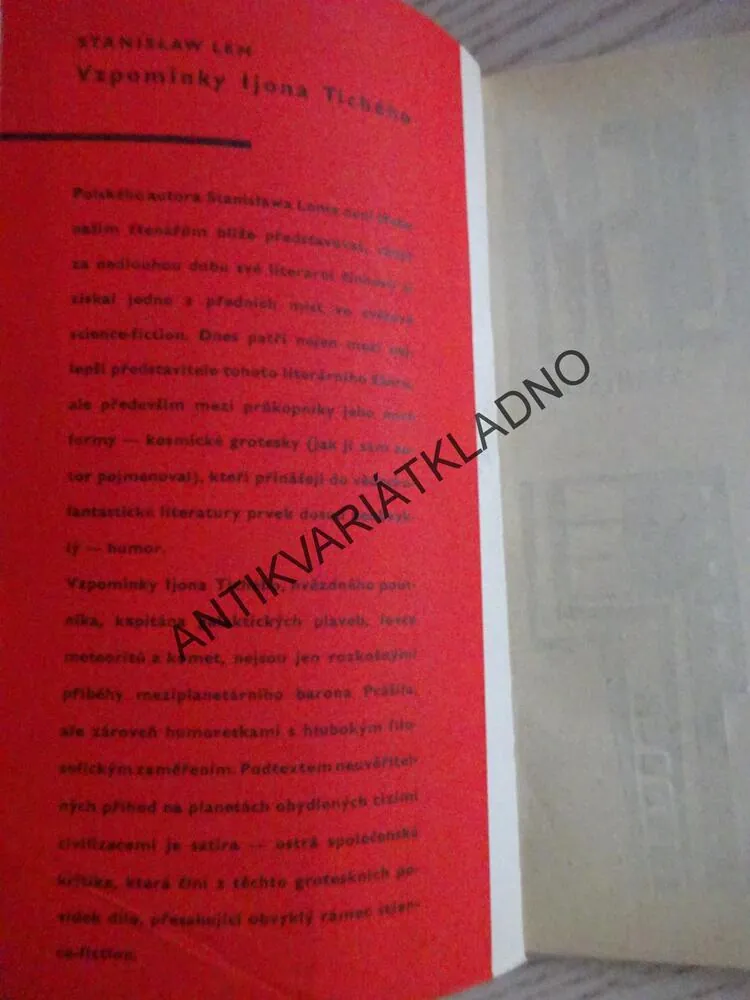 VZPOMÍNKY NA IJONA TICHÉHO, STANISLAV LEM, **an
