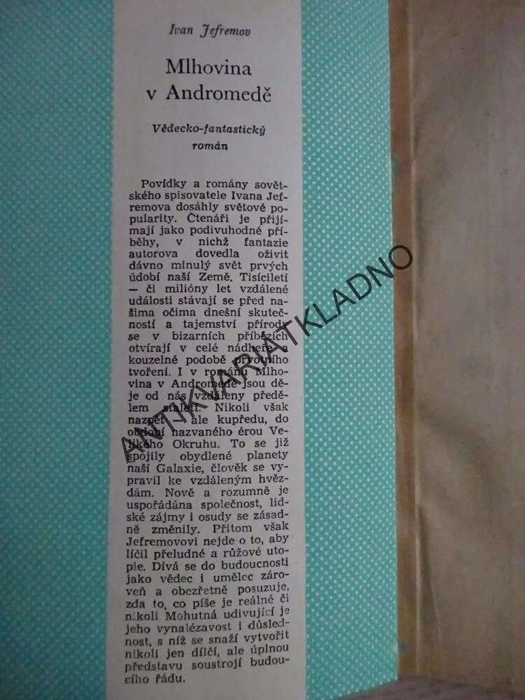 MLHOVINA V ANDROMEDĚ, I. JEFREMOV, **an