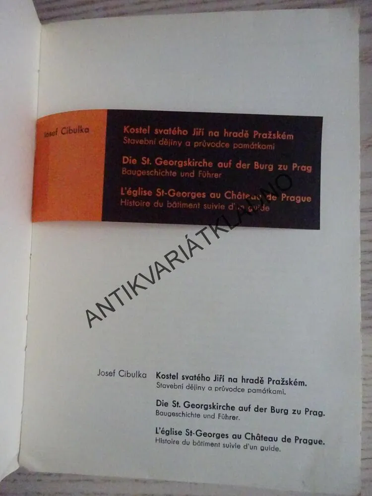 KOSTEL SVATÉHO JIŘÍ NA HRADĚ PRAŽSKÉM, JOSEF CIBULKA, VÍCEJAZYČNÉ, **an