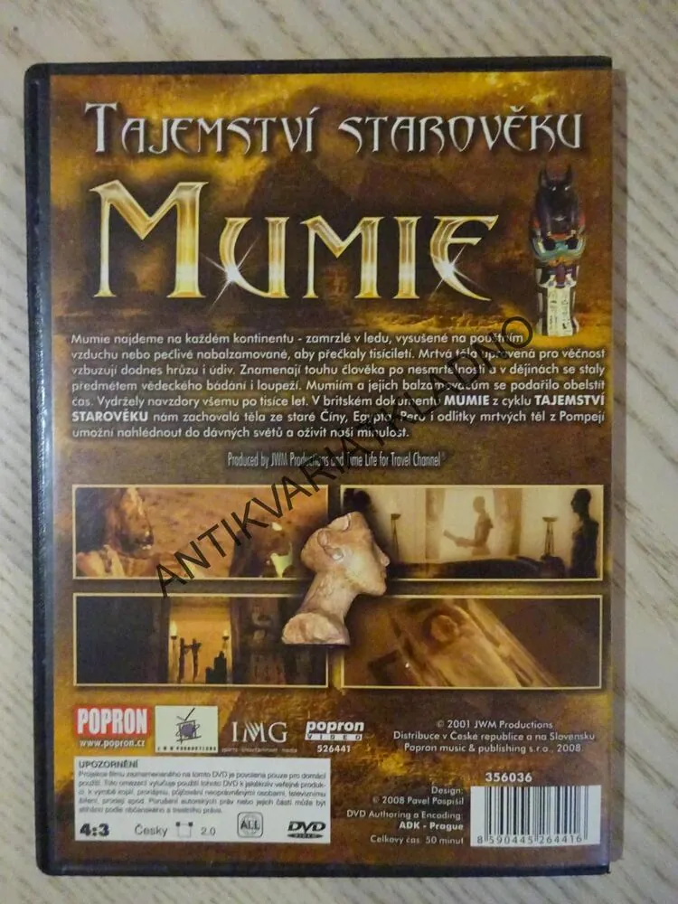 TAJEMSTVÍ STAROVĚKU, MUMIE, DVD FILM