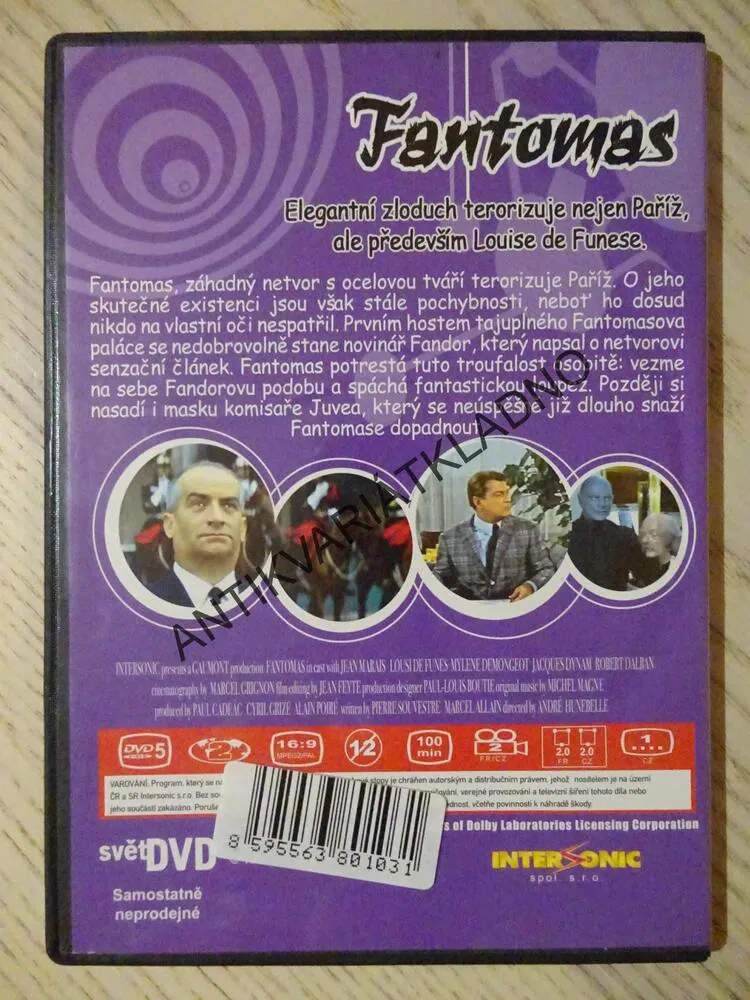 FANTOMAS, DVD FILM 