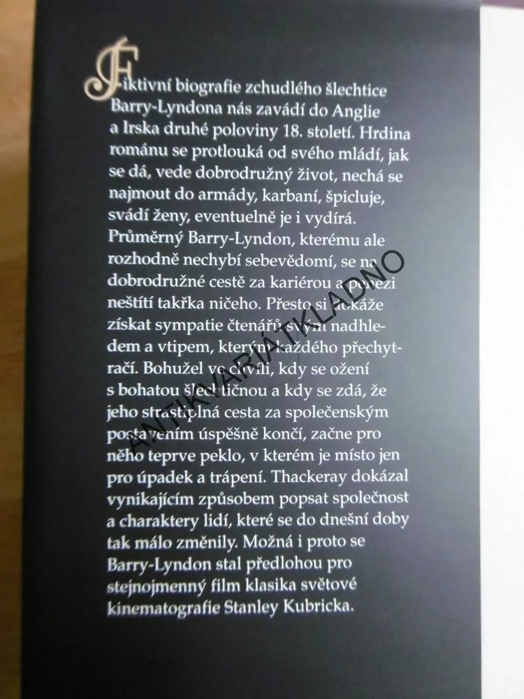BARRY LYNDON, W.M.THACKERAY, PAMĚTI, **an
