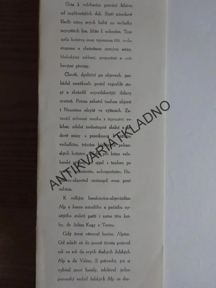 ZE ŽIVOTA HOROLEZCE, JULIUS KUGY, **an