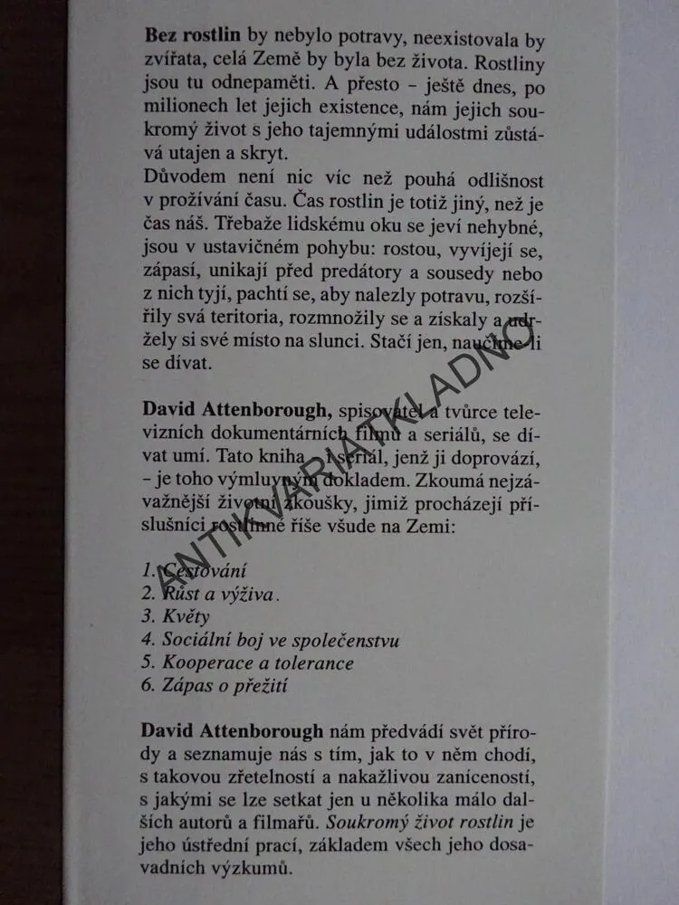 SOUKROMÝ ŽIVOT ROSTLIN, DAVID ATTENBOROUGH