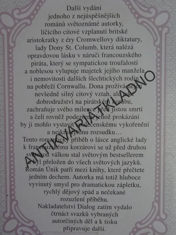 ÚNIK, DAPHNE DU MAURIER, **an