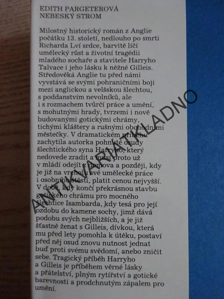 NEBESKÝ STROM, EDITH PARGETEROVÁ, **an